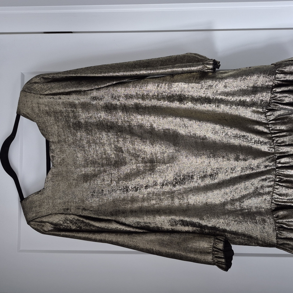 Metallic Gold Long Sleeve Dress